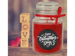 HS Candle Duftkerze & Glas Valentinstag Bonbon 110h Valentine's Day