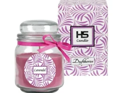 Online HS Candle Duftkerze & Glas Duft Schriftzug Bonbon Ø9 cm Lavendel