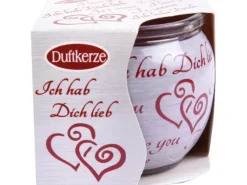 New HS Candle Duftkerzen Sprüche 6er Pack Ich Liebe Dich