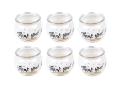 Discount HS Candle Duftkerzen Sprüche 6er Pack Thank You