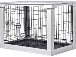 Best Dobar Hundebox Indoor mit Tischoberfläche 83 x 55 x 59 cm Weiß