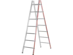 Hymer Sprossenstehleiter mit Verschraubten Alumininium Scharnieren 2x7 Sprossen