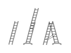 Discount Hymer Stufenmehrzweckleiter 3x6 Sprossen/Stufen Dreiteilig