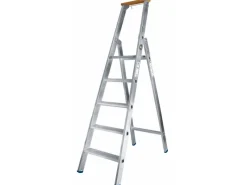 Sale Iller Stufenstehleiter Einseitig Begehbar mit 8 Stufen 3,85m AH und Hartholzstufe als Ablage