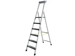 Iller Stufenstehleiter Eloxiert 8 Gepolsterte Stufen