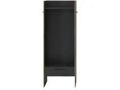 Hot Inn.Furn Garderobe Salud in Grau und Nox Eiche 70 x 189 cm Salud