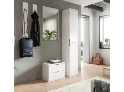 Clearance Inn.Furn Garderoben-Set 5-teilig in Weiß Hochglanz 153 cm SystemX