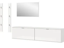 Clearance Inn.Furn Garderoben-Set 5-teilig in Weiß Hochglanz 238 cm SystemX
