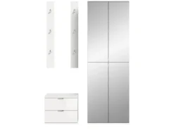 Inn.Furn Garderoben-Set 4-teilig in Weiß Hochglanz 128 cm SystemX