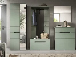 Inn.Furn Garderoben-Set 5-teilig in Salbei und Grau 255 cm Cooper