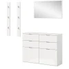New Inn.Furn Garderoben-Set 4-teilig in Weiß Hochglanz 166 cm SystemX
