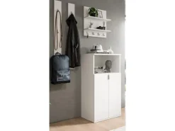 Inn.Furn Garderoben-Set 4-teilig in Weiß Hochglanz 117 cm SystemX