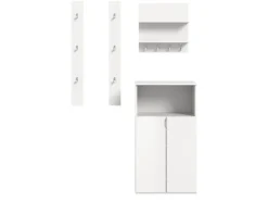 Inn.Furn Garderoben-Set 4-teilig in Weiß Hochglanz 117 cm SystemX