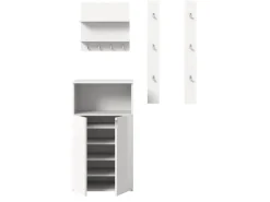 Inn.Furn Garderoben-Set 4-teilig in Weiß Hochglanz 117 cm SystemX