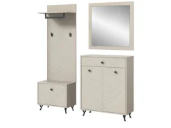 Outlet Inn.Furn Garderoben-Set 4-teilig Sand 195 cm mit Fräsungen Apunti