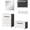 Online Inn.Furn Garderoben-Set 5-teilig in Weiß und Grau 175 cm Cooper