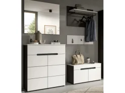 Online Inn.Furn Garderoben-Set 5-teilig in Weiß und Grau 175 cm Cooper