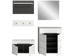 Online Inn.Furn Garderoben-Set 5-teilig in Weiß und Grau 175 cm Cooper