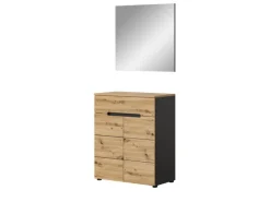 Sale Inn.Furn Garderoben-Set 2-teilig Eiche Grau 80 cm mit Soft-Close Cooper