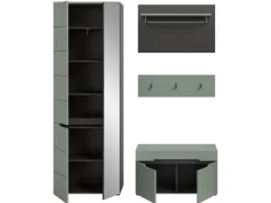 Clearance Inn.Furn Garderoben-Set 4-teilig in Salbei und Grau 160 cm Cooper