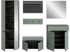 New Inn.Furn Garderoben-Set 6-teilig in Salbei und Grau 255 cm Cooper