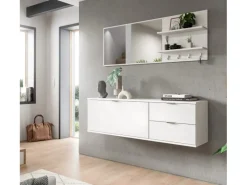 Inn.Furn Garderoben-Set 4-teilig in Weiß Hochglanz 144 cm SystemX