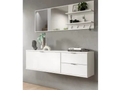 Inn.Furn Garderoben-Set 4-teilig in Weiß Hochglanz 144 cm SystemX