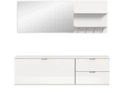 Inn.Furn Garderoben-Set 4-teilig in Weiß Hochglanz 144 cm SystemX