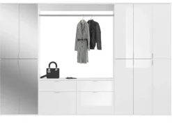 Inn.Furn Garderoben-Set 5-teilig Weiß Hochglanz 273 cm Viel Stauraum SystemX