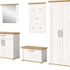 New Inn.Furn Garderoben-Set 5-teilig Weiß Lärche 285 cm Landhaus-Stil Mirano