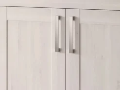 New Inn.Furn Garderoben-Set 5-teilig Weiß Lärche 285 cm Landhaus-Stil Mirano