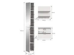Inn.Furn Garderoben-Set 3-teilig in Weiß Hochglanz 97 cm SystemX