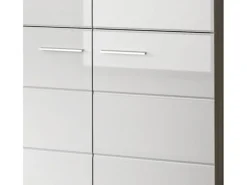 Inn.Furn Garderoben-Set 4-teilig Weiß Hochglanz Grau 175 cm Rumba