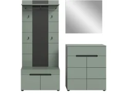 New Inn.Furn Garderoben-Set 4-teilig in Salbei und Grau 175 cm Cooper