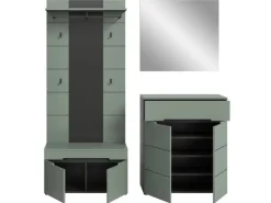 New Inn.Furn Garderoben-Set 4-teilig in Salbei und Grau 175 cm Cooper