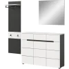 Hot Inn.Furn Garderoben-Set 3-teilig in Weiß und Grau 180 cm Cooper