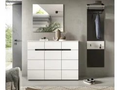 Hot Inn.Furn Garderoben-Set 3-teilig in Weiß und Grau 180 cm Cooper