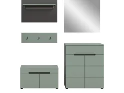 Discount Inn.Furn Garderoben-Set 5-teilig in Salbei und Grau 175 cm Cooper