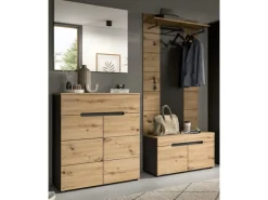 Online Inn.Furn Garderoben-Set 4-teilig in Eiche und Grau 175 cm Cooper