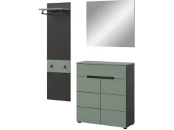 Discount Inn.Furn Garderoben-Set 3-teilig in Salbei und Grau 140 cm Cooper
