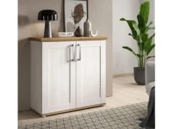 Clearance Inn.Furn Kommode Weiß Lärche Eiche Artisan 95 cm Landhaus Mirano