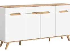 Inn.Furn Sideboard Weiß Eiche 185 cm mit Soft-Close-Funktion Hygge