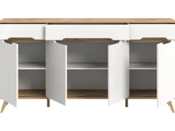 Inn.Furn Sideboard Weiß Eiche 185 cm mit Soft-Close-Funktion Hygge