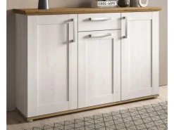Inn.Furn Sideboard Weiß Lärche Eiche Artisan 137 cm Landhaus-Stil Mirano