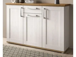 Inn.Furn Sideboard Weiß Lärche Eiche Artisan 137 cm Landhaus-Stil Mirano
