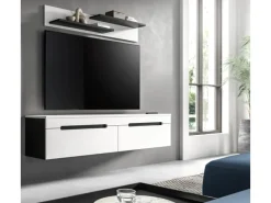 New Inn.Furn TV-Lowboard und Wandboard in Weiß und Grau 170 cm Cooper