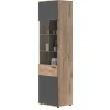 Inn.Furn Vitrine Eiche Grau 57 x 200 cm mit Soft-Close Tomaso