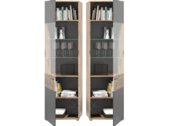 Inn.Furn Vitrine Eiche Grau 57 x 200 cm mit Soft-Close Tomaso