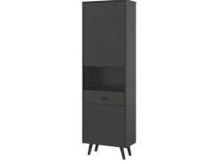 Inn.Furn Vitrine in Grau Matt 58 x 195 cm Madea