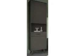 Inn.Furn Vitrine in Grau Matt 58 x 195 cm Madea